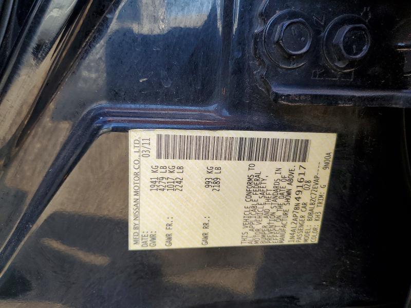 2011 Nissan Altima მანქანა იყიდება აუქციონზე, vin: 1N4AL2AP7BN491617, აუქციონის ნომერი: 47327266