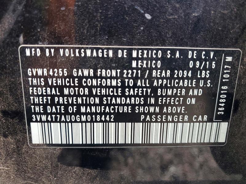 Продажа на аукционе авто 2016 Volkswagen Gti, vin: 3VW4T7AU0GM018442, номер лота: 46084126