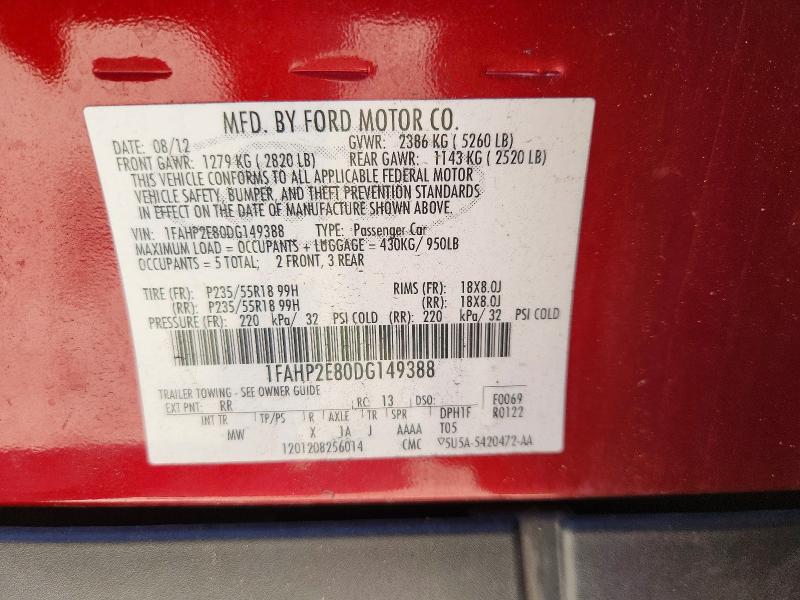 2013 Ford Taurus მანქანა იყიდება აუქციონზე, vin: 1FAHP2E80DG149388, აუქციონის ნომერი: 47412326