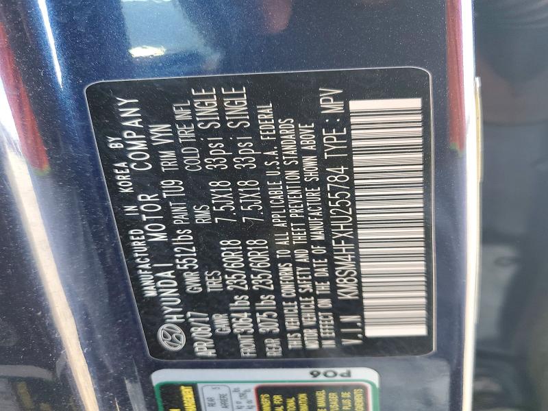 Aukcja sprzedaży 2017 Hyundai Santa Fe, vin: KM8SM4HFXHU255784, numer aukcji: 47311326