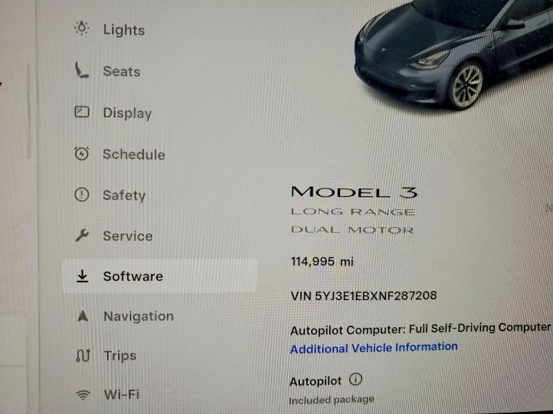 Продажа на аукционе авто 2022 Tesla Model 3, vin: 5YJ3E1EBXNF287208, номер лота: 46726806