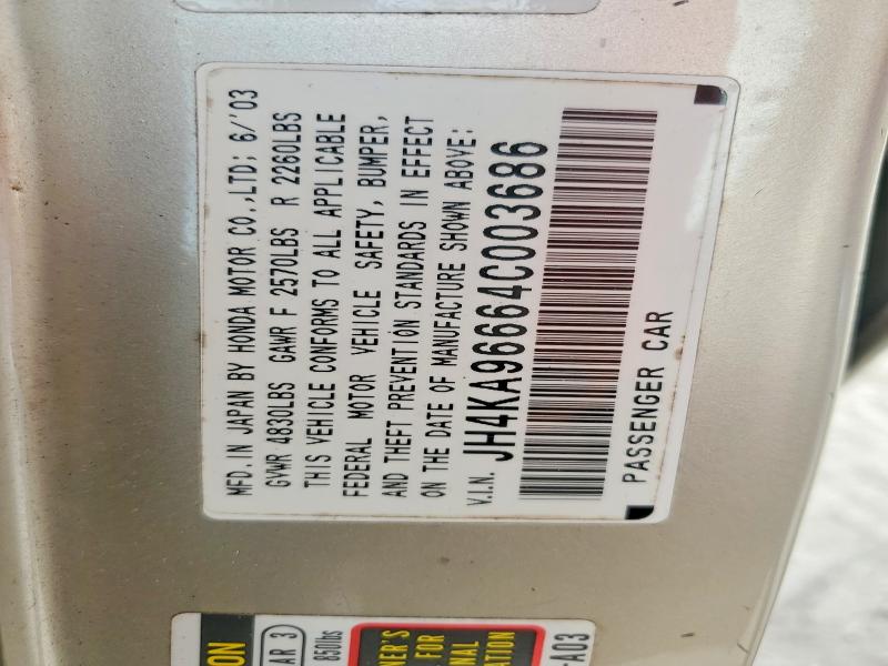 46299266 :رقم المزاد ، JH4KA96664C003686 vin ، 2004 Acura 3.5rl مزاد بيع