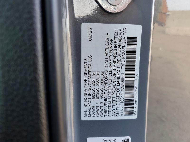 Aukcja sprzedaży 2025 Honda Accord, vin: 1HGCY1F46SA066301, numer aukcji: 47361126