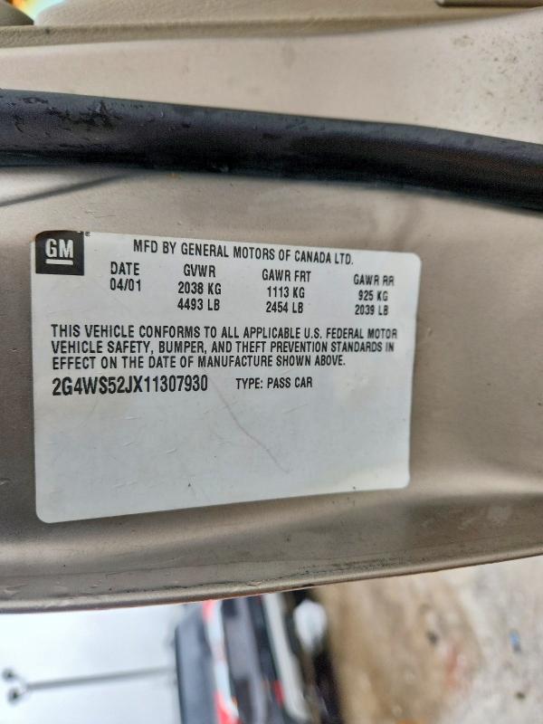 Aukcja sprzedaży 2001 Buick Century, vin: 2G4WS52JX11307930, numer aukcji: 79005995