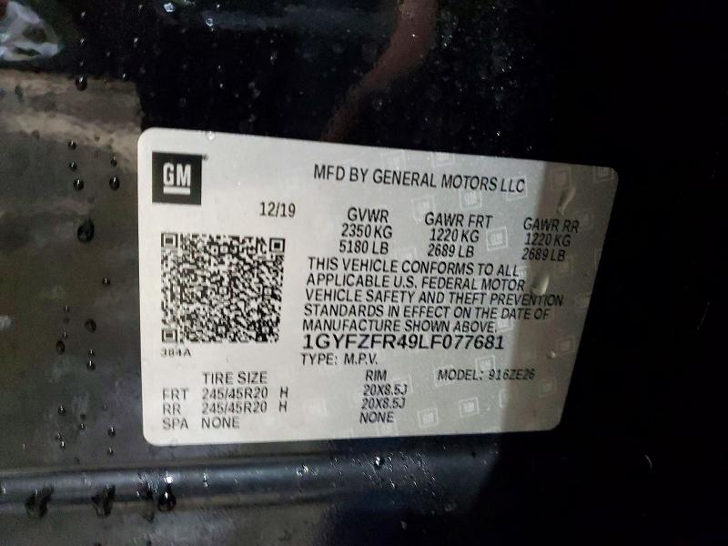 46883696 :رقم المزاد ، 1GYFZFR49LF077681 vin ، 2020 Cadillac Xt4 مزاد بيع