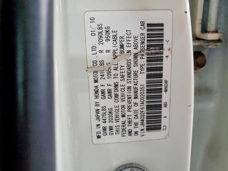 Aukcja sprzedaży 2010 Acura Tsx, vin: JH4CU2F67AC020351, numer aukcji: 47950246