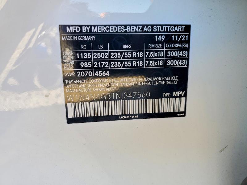 Продаж на аукціоні авто 2022 Mercedes-benz Gla, vin: W1N4N4GB1NJ347560, номер лоту: 46902746