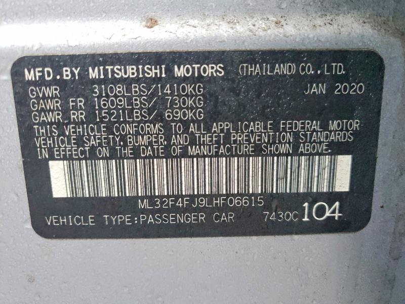Продаж на аукціоні авто 2020 Mitsubishi Mirage, vin: ML32F4FJ9LHF06615, номер лоту: 46269786