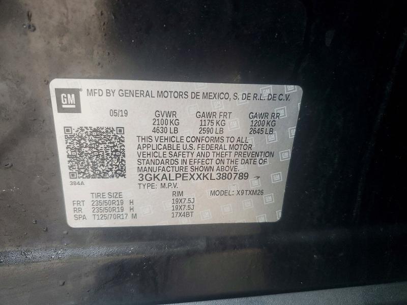 54923536 :رقم المزاد ، 3GKALPEXXKL380789 vin ، 2019 Gmc Terrain مزاد بيع