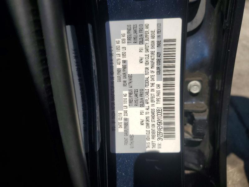 Продажа на аукционе авто 2019 Mazda 3, vin: 3MZBPAEM9KM100651, номер лота: 46228966
