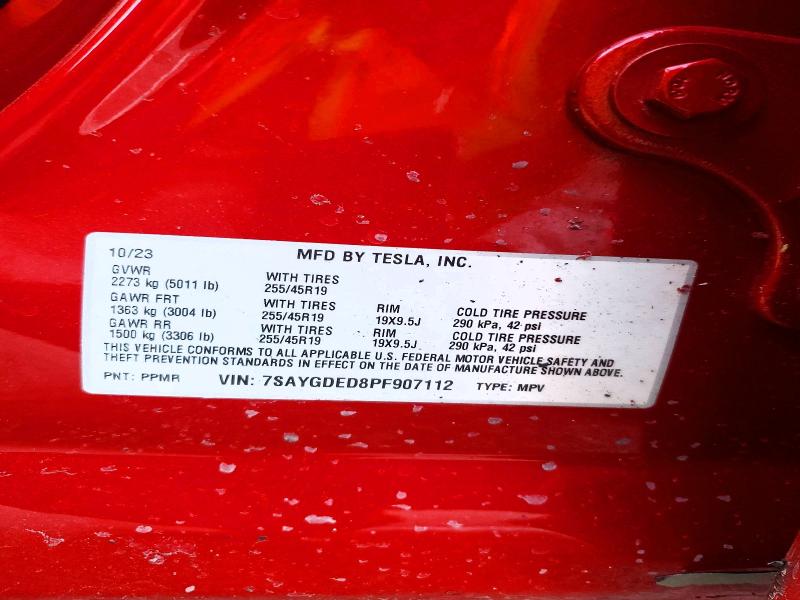 Aukcja sprzedaży 2023 Tesla Model Y, vin: 7SAYGDED8PF907112, numer aukcji: 46953696