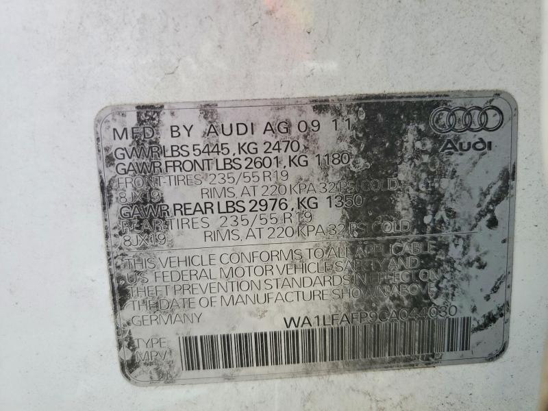 Aukcja sprzedaży 2012 Audi Q5, vin: WA1LFAFP9CA044030, numer aukcji: 45474356