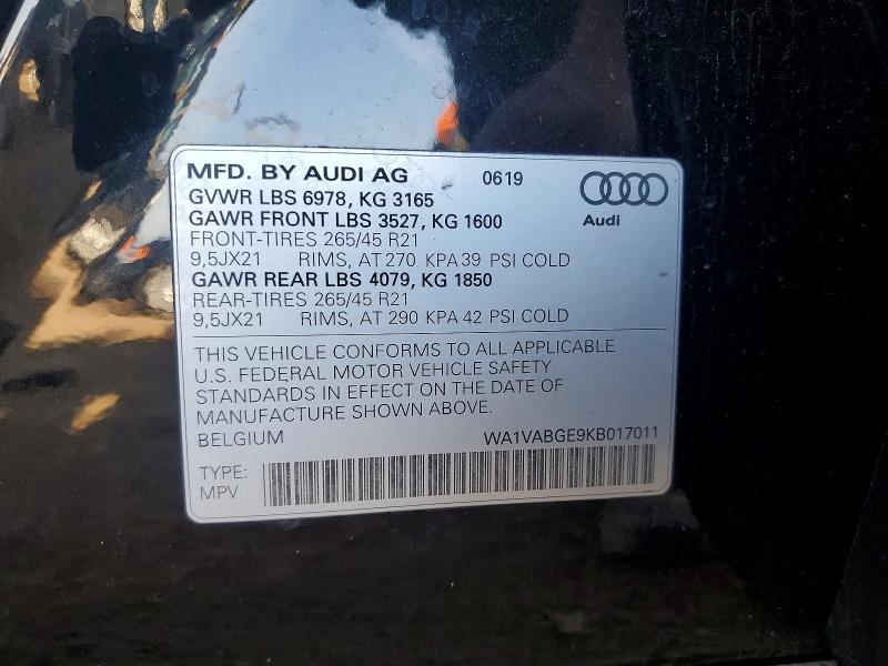 Продажа на аукционе авто 2019 Audi E-tron, vin: WA1VABGE9KB017011, номер лота: 47693086
