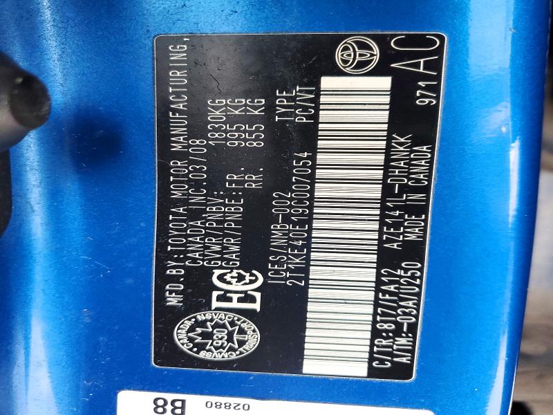 78171575 :رقم المزاد ، 2T1KE40E19C007054 vin ، 2009 Toyota Corolla Matrix مزاد بيع