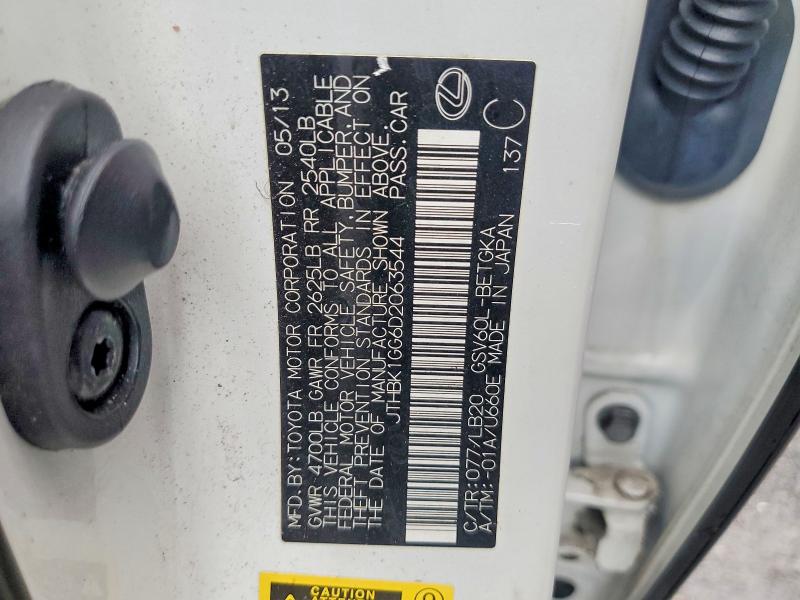 41593136 :رقم المزاد ، JTHBK1GG6D2063544 vin ، 2013 Lexus Es 350 مزاد بيع