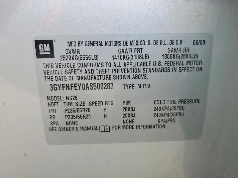 Aukcja sprzedaży 2010 Cadillac Srx, vin: 3GYFNFEY0AS500287, numer aukcji: 46732936