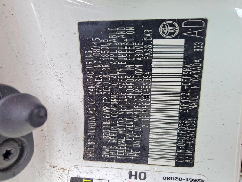 Aukcja sprzedaży 2016 Toyota Corolla, vin: 2T1BURHE2GC483394, numer aukcji: 45507156