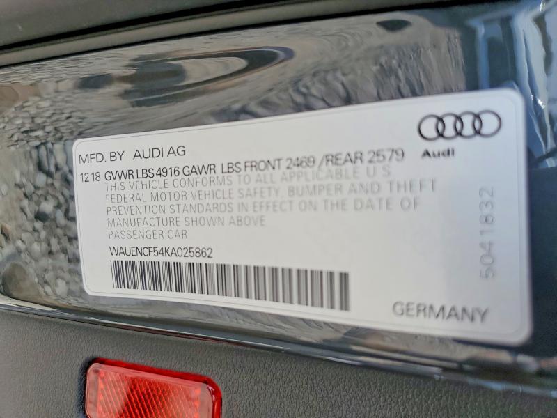 Aukcja sprzedaży 2019 Audi A5, vin: WAUENCF54KA025862, numer aukcji: 47405056