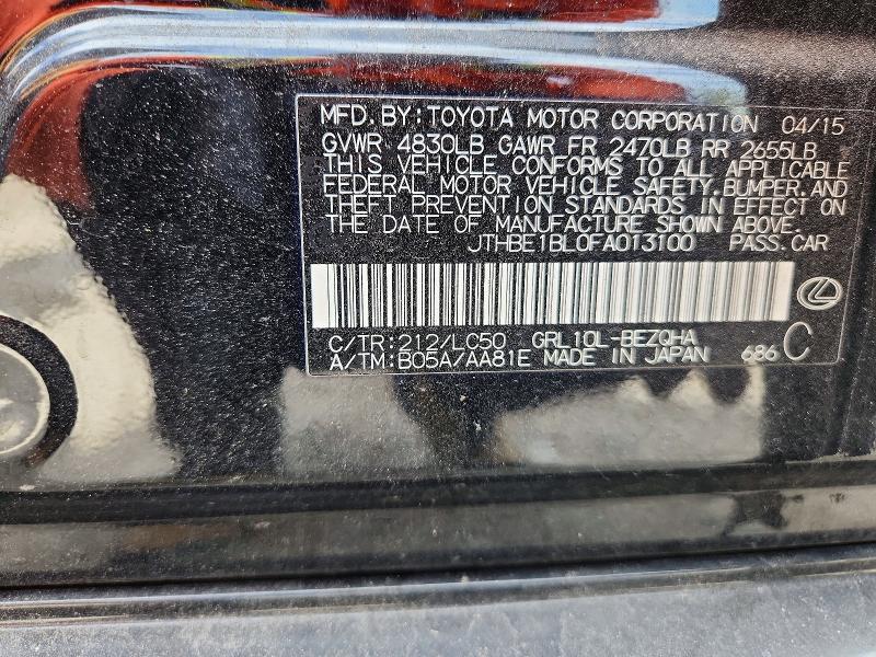 Продаж на аукціоні авто 2015 Lexus Gs 350, vin: JTHBE1BL0FA013100, номер лоту: 48316836