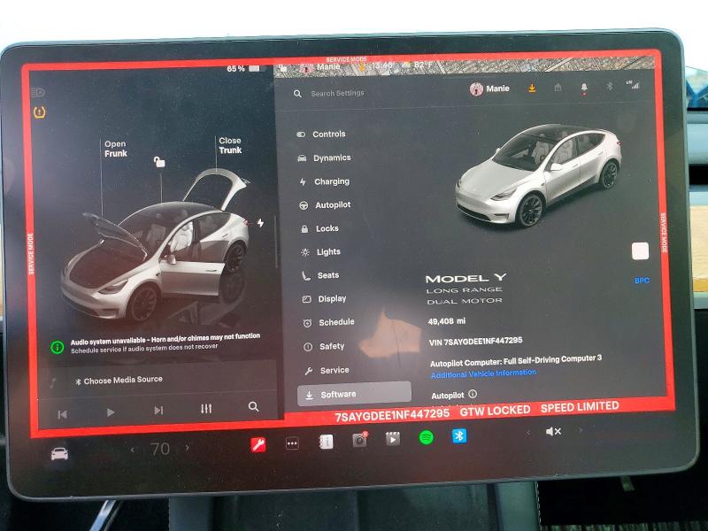Продаж на аукціоні авто 2022 Tesla Model Y, vin: 7SAYGDEE1NF447295, номер лоту: 79973435