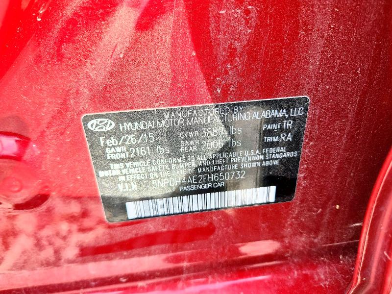 2015 Hyundai Elantra მანქანა იყიდება აუქციონზე, vin: 5NPDH4AE2FH650732, აუქციონის ნომერი: 48268726