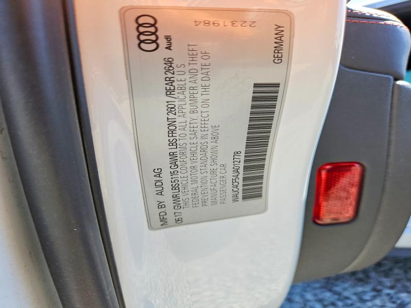 2018 Audi S5 მანქანა იყიდება აუქციონზე, vin: WAUC4CF54JA012778, აუქციონის ნომერი: 47645386