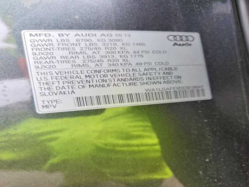 Aukcja sprzedaży 2013 Audi Q7, vin: WA1LGAFEXDD015647, numer aukcji: 45550796