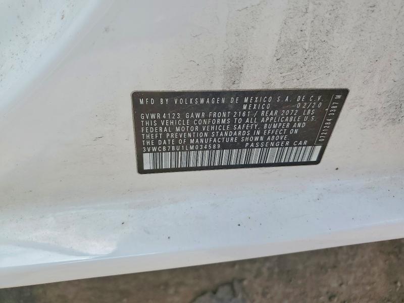 47193106 :رقم المزاد ، 3VWCB7BU1LM034589 vin ، 2020 Volkswagen Jetta مزاد بيع