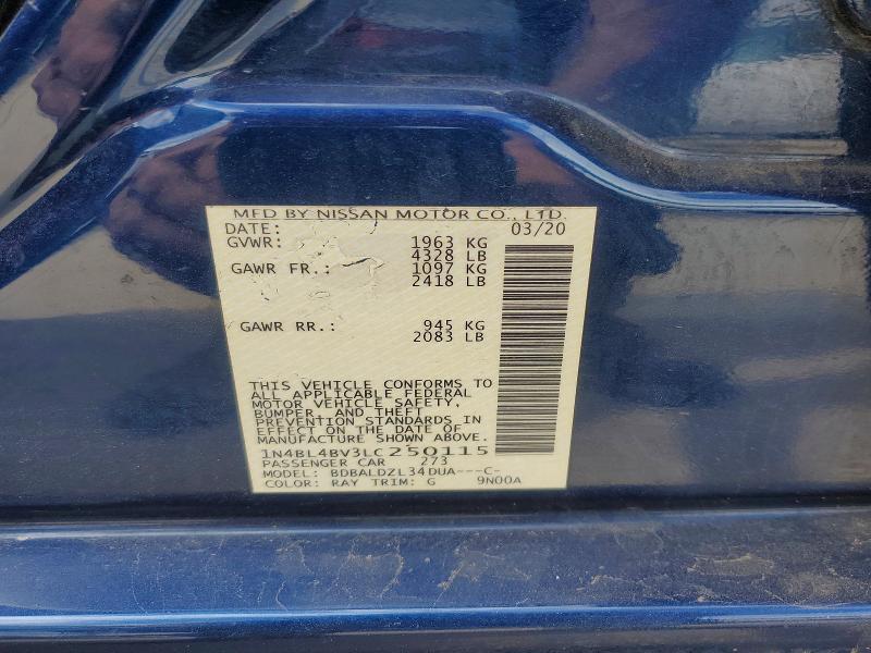 Продажа на аукционе авто 2020 Nissan Altima, vin: 1N4BL4BV3LC250115, номер лота: 79543905