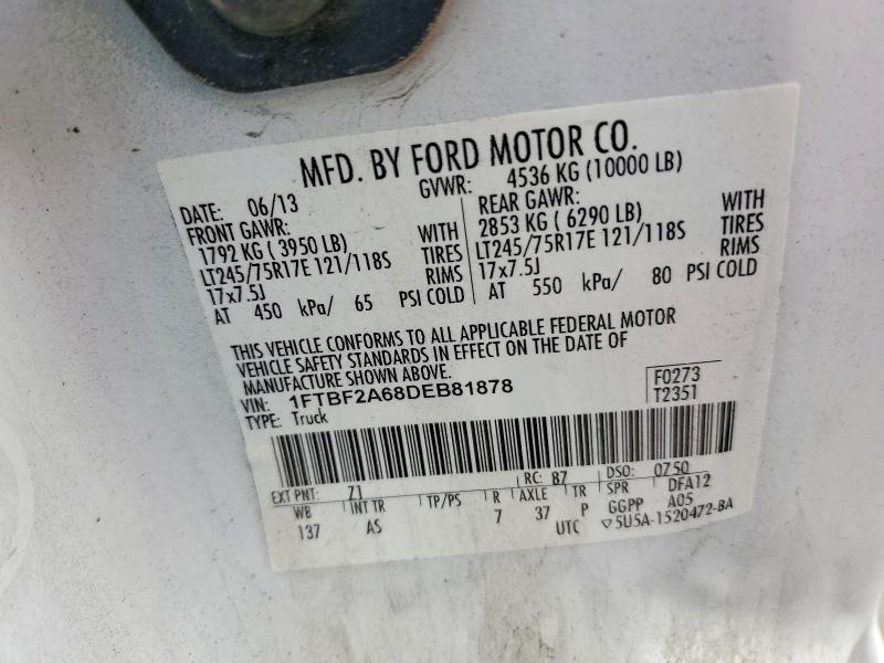 Aukcja sprzedaży 2013 Ford F250, vin: 1FTBF2A68DEB81878, numer aukcji: 53670306