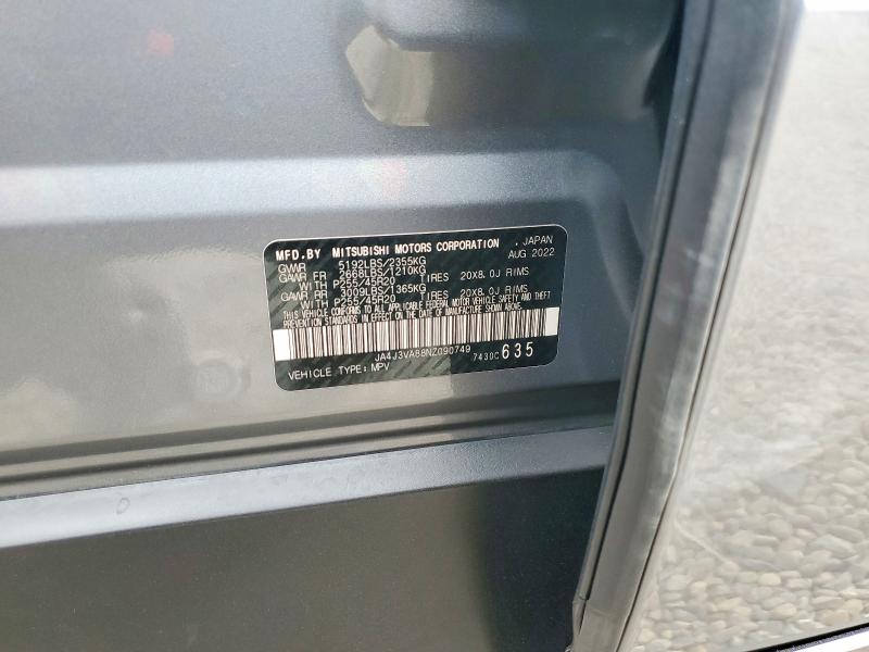 Продаж на аукціоні авто 2022 Mitsubishi Outlander, vin: JA4J3VA88NZ090749, номер лоту: 47833496