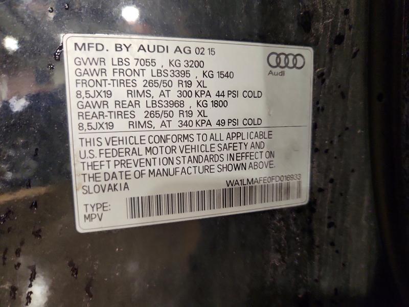 2015 Audi Q7 მანქანა იყიდება აუქციონზე, vin: WA1LMAFE0FD016933, აუქციონის ნომერი: 48272276