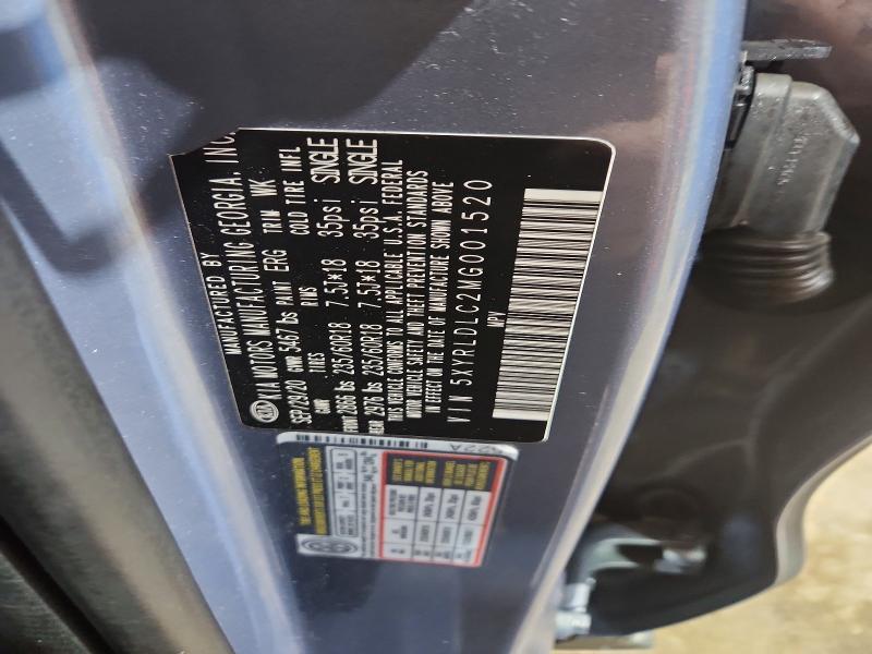 45975116 :رقم المزاد ، 5XYRLDLC2MG001520 vin ، 2021 Kia Sorento مزاد بيع