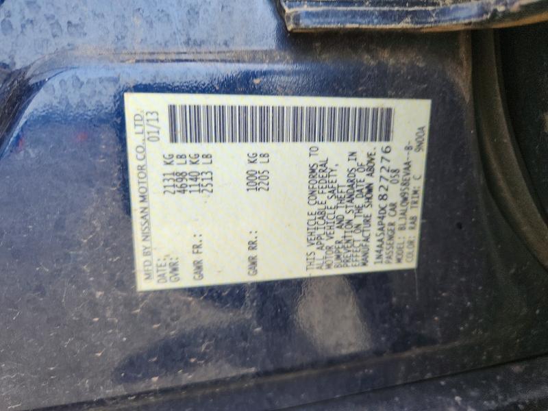 Продаж на аукціоні авто 2013 Nissan Maxima, vin: 1N4AA5AP4DC827276, номер лоту: 47656786