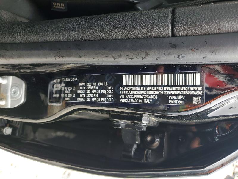 Продаж на аукціоні авто 2016 Jeep Renegade, vin: ZACCJBBW4GPC44634, номер лоту: 46440116