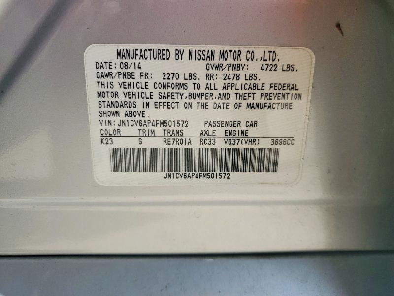 Продаж на аукціоні авто 2015 Infiniti Q40, vin: JN1CV6AP4FM501572, номер лоту: 41622336