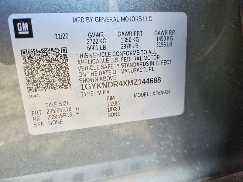 2021 Cadillac Xt5 მანქანა იყიდება აუქციონზე, vin: 1GYKNDR4XMZ144688, აუქციონის ნომერი: 46661426