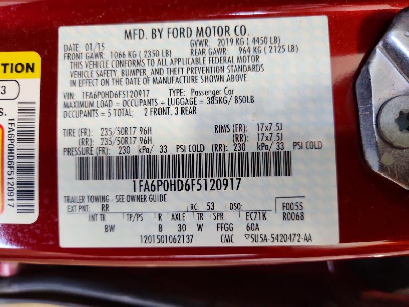 2015 Ford Fusion მანქანა იყიდება აუქციონზე, vin: 1FA6P0HD6F5120917, აუქციონის ნომერი: 46941946