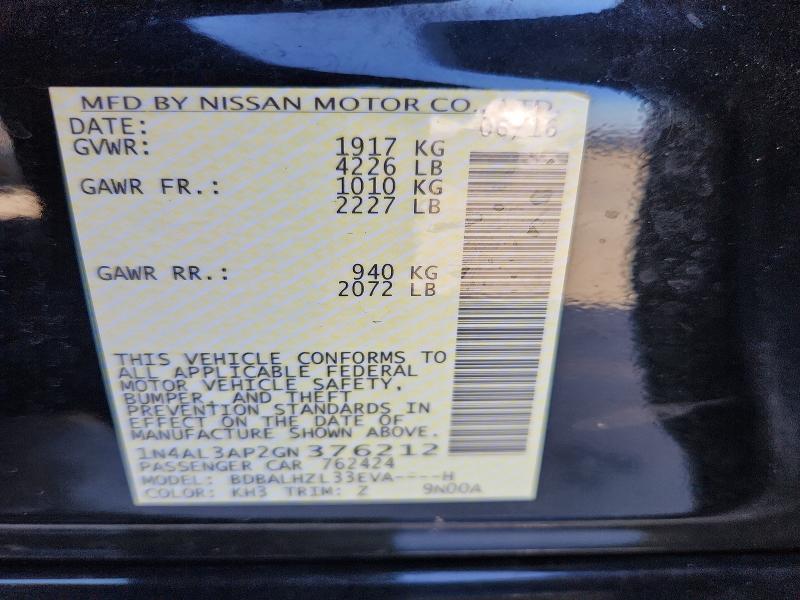 Продажа на аукционе авто 2016 Nissan Altima, vin: 1N4AL3AP2GN376212, номер лота: 46028676