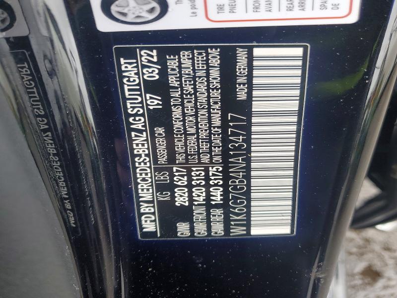 Продажа на аукционе авто 2022 Mercedes-benz S, vin: W1K6G7GB4NA134717, номер лота: 79916535