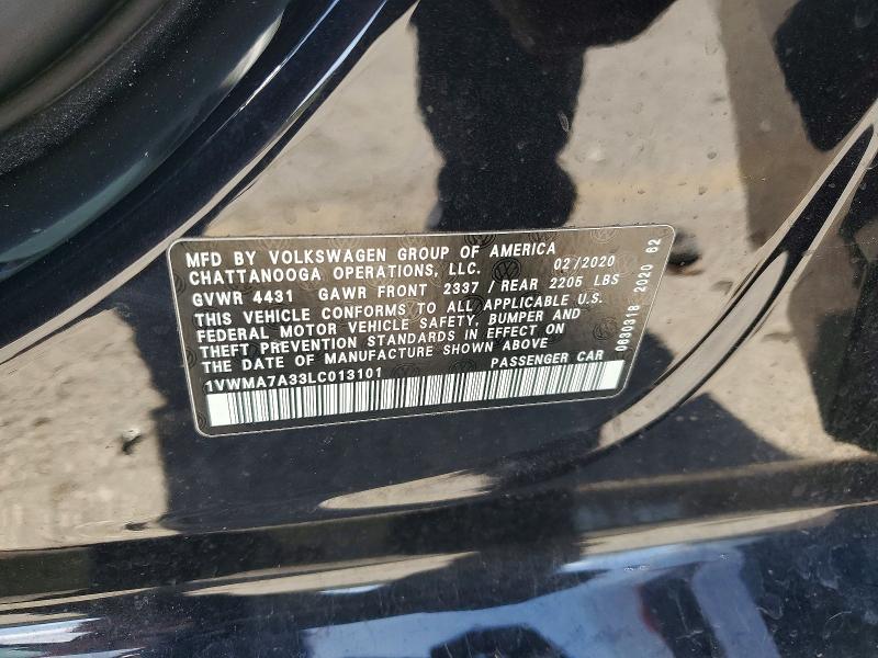 41660676 :رقم المزاد ، 1VWMA7A33LC013101 vin ، 2020 Volkswagen Passat مزاد بيع