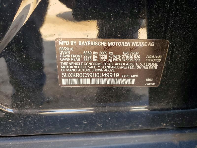 Aukcja sprzedaży 2017 Bmw X5, vin: 5UXKR0C59H0U49919, numer aukcji: 79795505