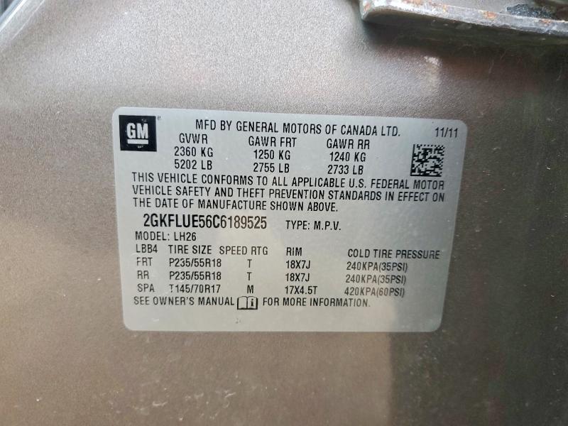 Aukcja sprzedaży 2012 Gmc Terrain, vin: 2GKFLUE56C6189525, numer aukcji: 46635196