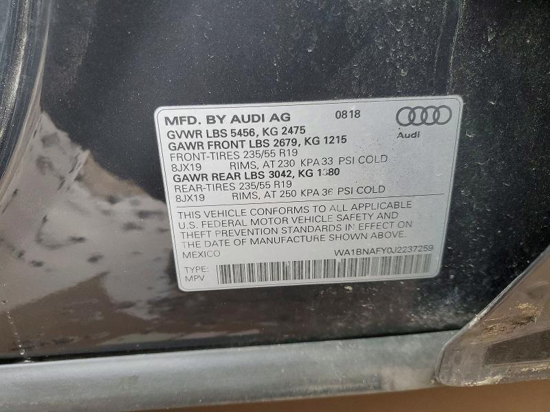 Продажа на аукционе авто 2018 Audi Q5, vin: WA1BNAFY0J2237259, номер лота: 46859426