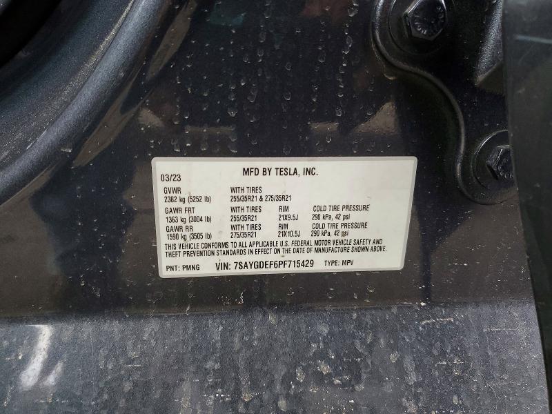 Aukcja sprzedaży 2023 Tesla Model Y, vin: 7SAYGDEF6PF715429, numer aukcji: 45523746