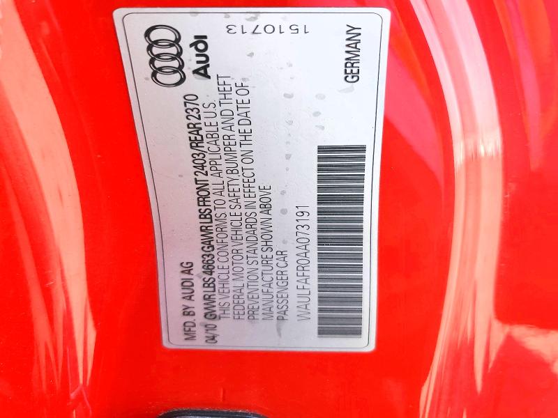 Продажа на аукционе авто 2010 Audi A5, vin: WAULFAFR0AA073191, номер лота: 47634536