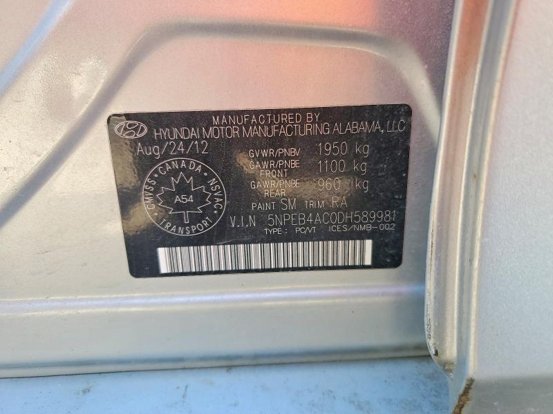 Продажа на аукционе авто 2013 Hyundai Sonata, vin: 5NPEB4AC0DH589981, номер лота: 47532196