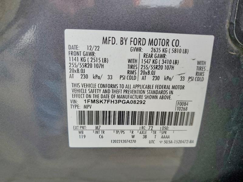 Продажа на аукционе авто 2023 Ford Explorer, vin: 1FMSK7FH3PGA08292, номер лота: 47995106
