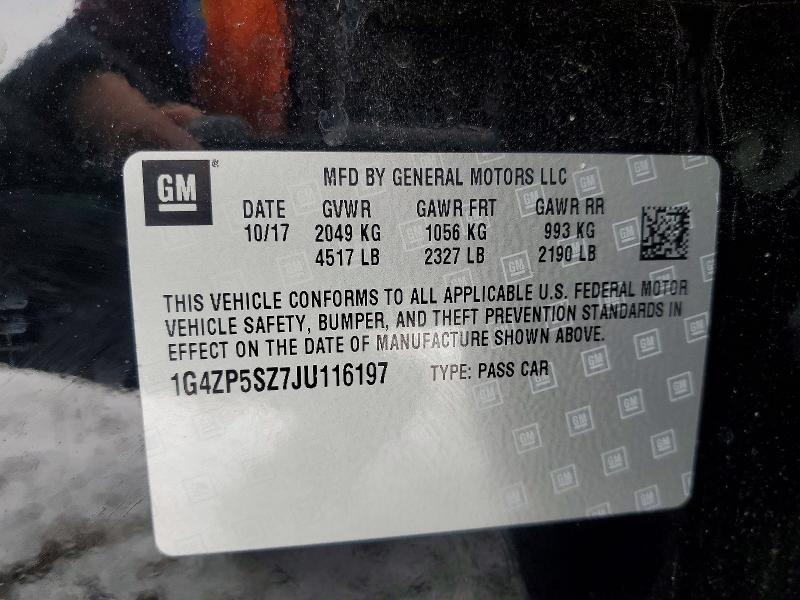 46388536 :رقم المزاد ، 1G4ZP5SZ7JU116197 vin ، 2018 Buick Lacrosse مزاد بيع