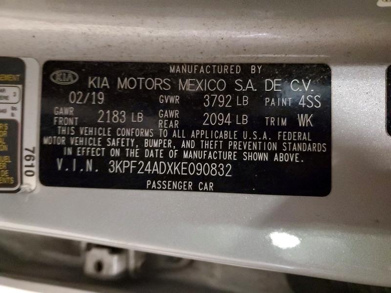 Продажа на аукционе авто 2019 Kia Forte, vin: 3KPF24ADXKE090832, номер лота: 46743016